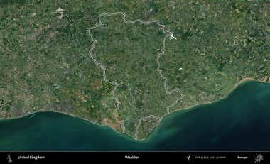 Varlıklı. Birleşik Krallık 'ın idari bölgesini A uydusundan gösteren bir görüntü.