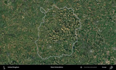 Batı Oxfordshire. Birleşik Krallık 'ın idari bölgesini A uydusundan gösteren bir görüntü.
