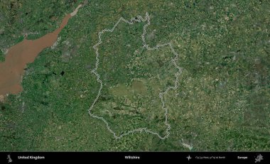 Wiltshire 'da. Birleşik Krallık 'ın idari bölgesini A uydusundan gösteren bir görüntü.