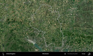 Winchester 'da. Birleşik Krallık 'ın idari bölgesini A uydusundan gösteren bir görüntü.