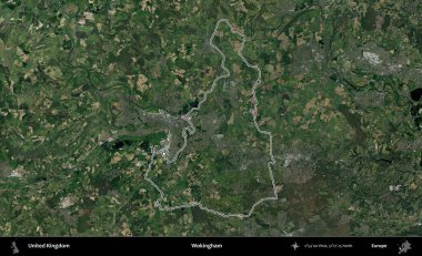 Wokingham. Birleşik Krallık 'ın idari bölgesini A uydusundan gösteren bir görüntü.