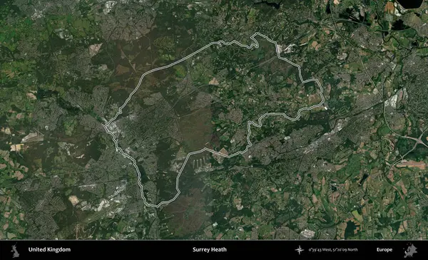 Surrey Heath. Birleşik Krallık 'ın idari bölgesini A uydusundan gösteren bir görüntü.