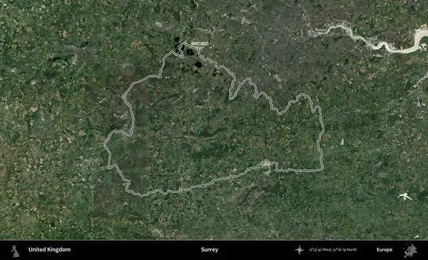 Surrey. Birleşik Krallık 'ın idari bölgesini A uydusundan gösteren bir görüntü.