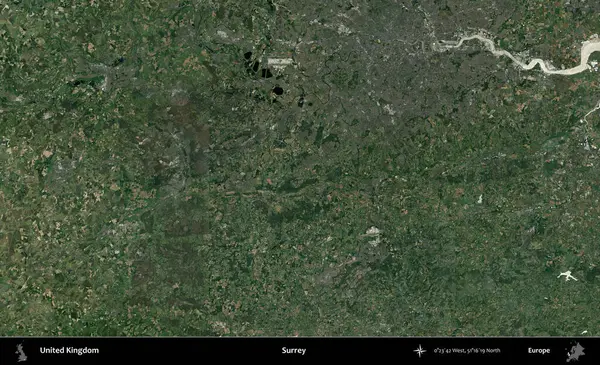 Surrey. Birleşik Krallık 'ın idari alanı bir uydu görüntüsü üzerinde