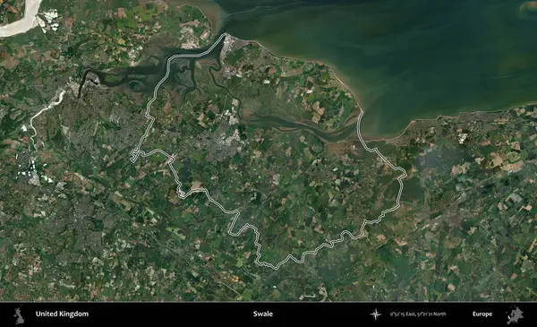 Swale. Birleşik Krallık 'ın idari bölgesini A uydusundan gösteren bir görüntü.