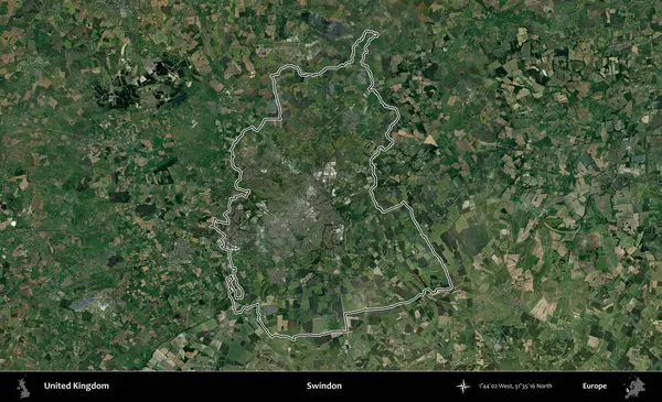 Swindon. Birleşik Krallık 'ın idari bölgesini A uydusundan gösteren bir görüntü.