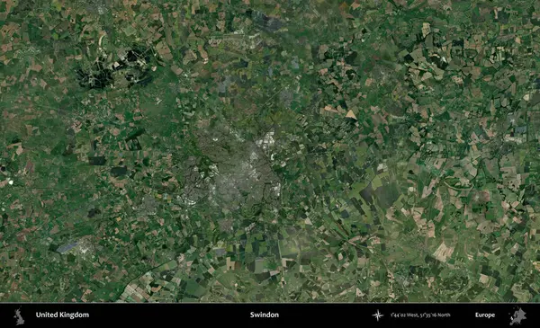 Swindon. Birleşik Krallık 'ın idari alanı bir uydu görüntüsü üzerinde