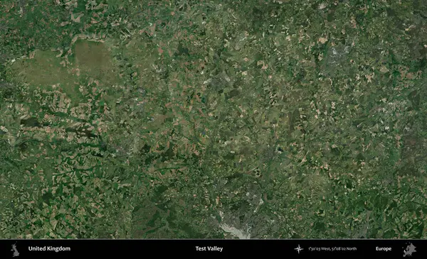 Test vadisi. Birleşik Krallık 'ın idari alanı bir uydu görüntüsü üzerinde