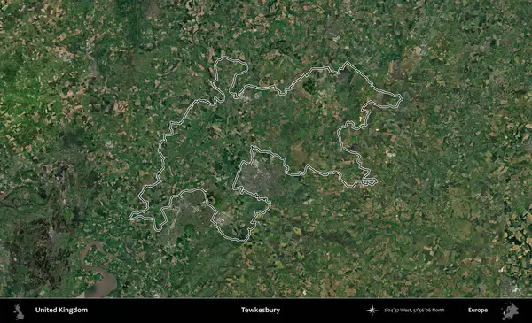 Tewkesbury 'de. Birleşik Krallık 'ın idari bölgesini A uydusundan gösteren bir görüntü.