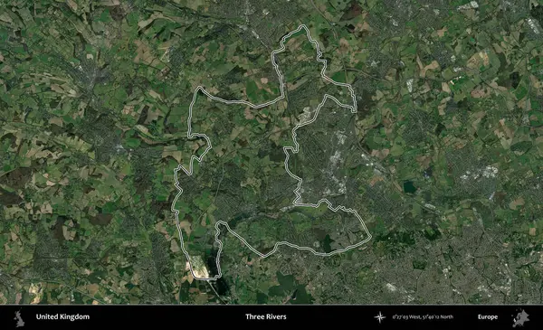 Üç Nehir. Birleşik Krallık 'ın idari bölgesini A uydusundan gösteren bir görüntü.
