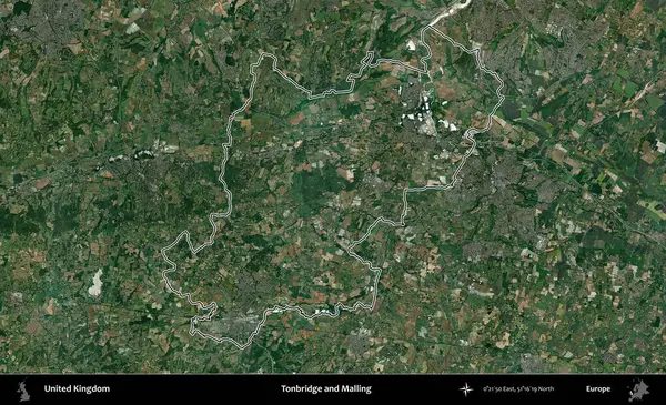 Tonbridge ve Malling. Birleşik Krallık 'ın idari bölgesini A uydusundan gösteren bir görüntü.