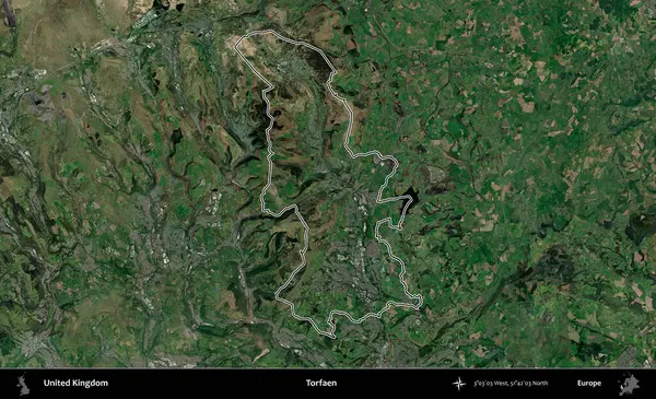Torfaen. Birleşik Krallık 'ın idari bölgesini A uydusundan gösteren bir görüntü.