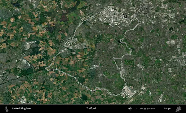 Trafford 'da. Birleşik Krallık 'ın idari bölgesini A uydusundan gösteren bir görüntü.