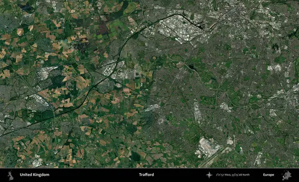 Trafford 'da. Birleşik Krallık 'ın idari alanı bir uydu görüntüsü üzerinde