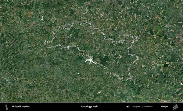 Tunbridge Wells 'de. Birleşik Krallık 'ın idari bölgesini A uydusundan gösteren bir görüntü.