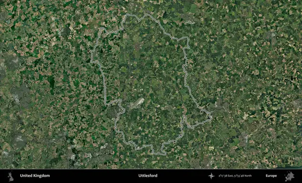 Uttlesford 'da. Birleşik Krallık 'ın idari bölgesini A uydusundan gösteren bir görüntü.