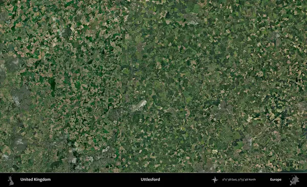 Uttlesford 'da. Birleşik Krallık 'ın idari alanı bir uydu görüntüsü üzerinde