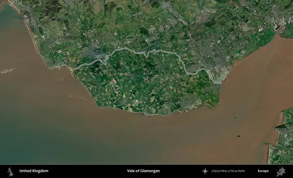 Glamorgan Vadisi. Birleşik Krallık 'ın idari bölgesini A uydusundan gösteren bir görüntü.