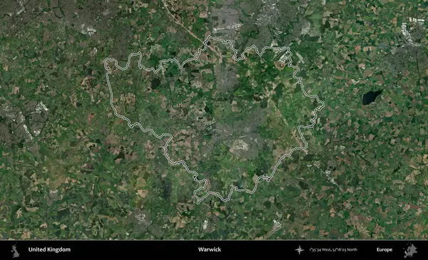 Warwick. Birleşik Krallık 'ın idari bölgesini A uydusundan gösteren bir görüntü.