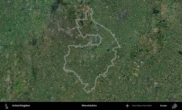 Warwickshire 'da. Birleşik Krallık 'ın idari bölgesini A uydusundan gösteren bir görüntü.