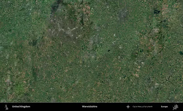 Warwickshire 'da. Birleşik Krallık 'ın idari alanı bir uydu görüntüsü üzerinde