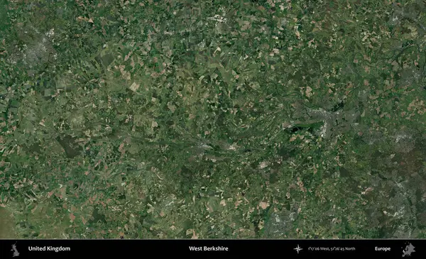 Batı Berkshire. Birleşik Krallık 'ın idari alanı bir uydu görüntüsü üzerinde