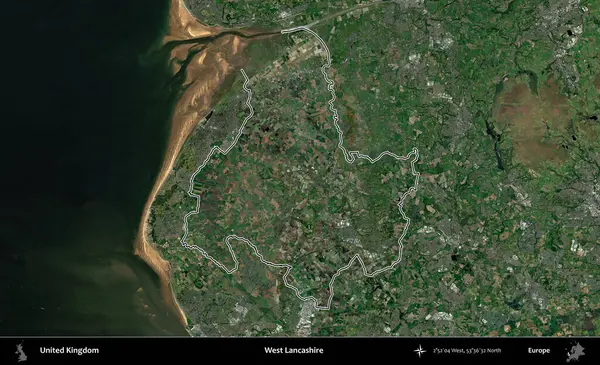 Batı Lancashire. Birleşik Krallık 'ın idari bölgesini A uydusundan gösteren bir görüntü.