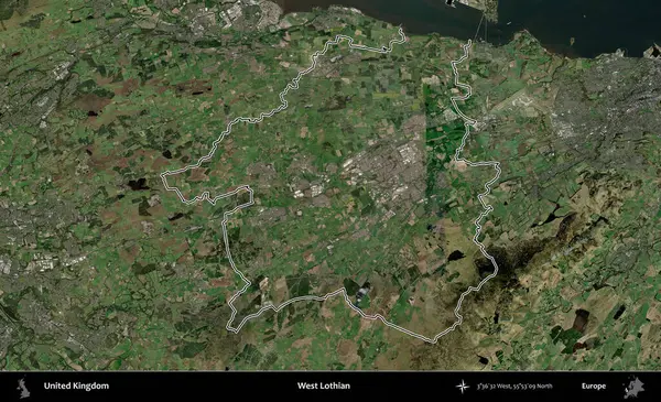 Batı Lothian. Birleşik Krallık 'ın idari bölgesini A uydusundan gösteren bir görüntü.