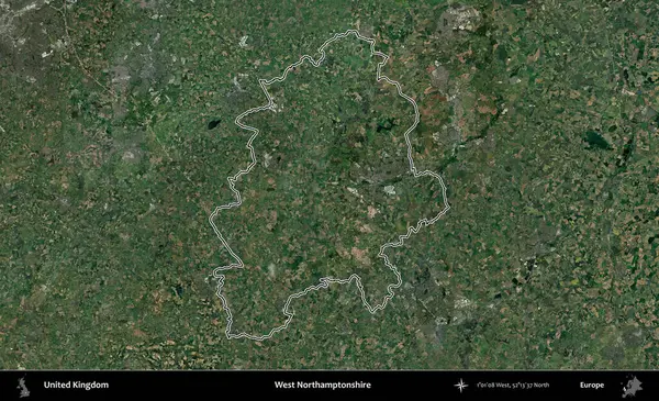 Batı Northamptonshire. Birleşik Krallık 'ın idari bölgesini A uydusundan gösteren bir görüntü.