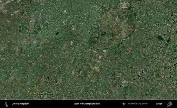 Batı Northamptonshire. Birleşik Krallık 'ın idari alanı bir uydu görüntüsü üzerinde