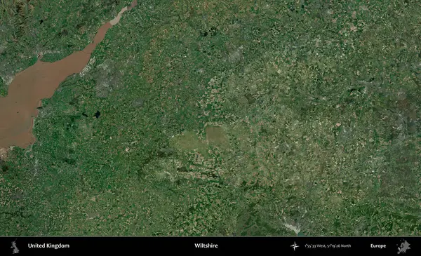 Wiltshire 'da. Birleşik Krallık 'ın idari alanı bir uydu görüntüsü üzerinde