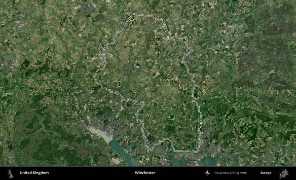 Winchester 'da. Birleşik Krallık 'ın idari bölgesini A uydusundan gösteren bir görüntü.