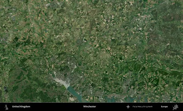 Winchester 'da. Birleşik Krallık 'ın idari alanı bir uydu görüntüsü üzerinde