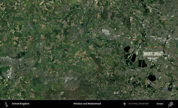 Windsor ve Maidenhead. Birleşik Krallık 'ın idari alanı bir uydu görüntüsü üzerinde