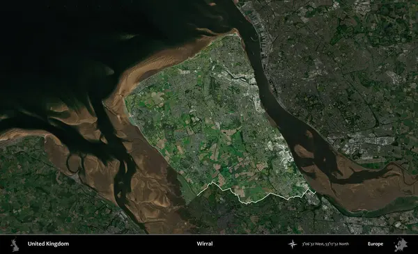 Kablosuz. Birleşik Krallık 'ın idari alanı karartılmış bir uydu üzerinde vurgulanmış ve özetlenmiştir.