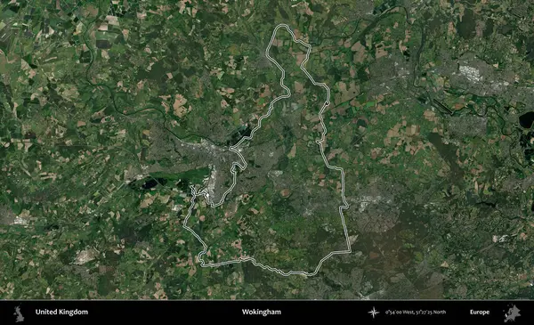 Wokingham. Birleşik Krallık 'ın idari bölgesini A uydusundan gösteren bir görüntü.