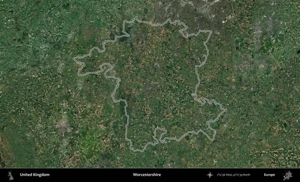 Worcestershire 'da. Birleşik Krallık 'ın idari bölgesini A uydusundan gösteren bir görüntü.