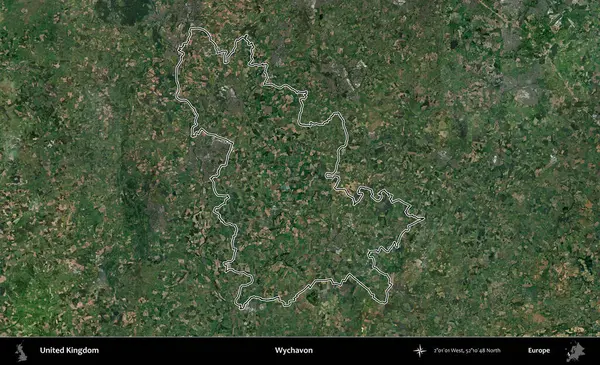 Wychavon. Birleşik Krallık 'ın idari bölgesini A uydusundan gösteren bir görüntü.