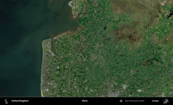 Wyre. Birleşik Krallık 'ın idari alanı bir uydu görüntüsü üzerinde