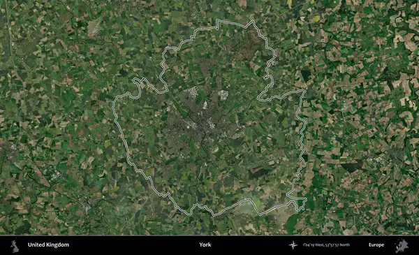 - York. Birleşik Krallık 'ın idari bölgesini A uydusundan gösteren bir görüntü.