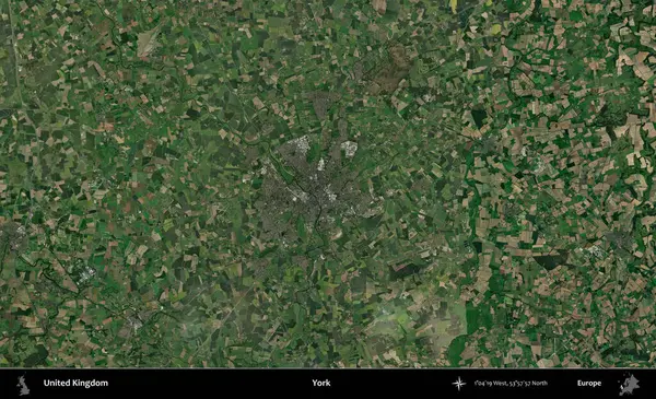 - York. Birleşik Krallık 'ın idari alanı bir uydu görüntüsü üzerinde