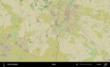Blaby. Birleşik Krallık 'ın idari alanı bir OpenStreetMap İnsani Biçim haritası üzerinde