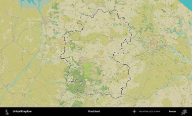 Çöller Ülkesi. Birleşik Krallık 'ın bir OpenStreetMap İnsani Biçim haritasında özetlenmiş idari alanı