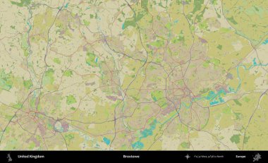 Broxtowe. Birleşik Krallık 'ın idari alanı bir OpenStreetMap İnsani Biçim haritası üzerinde