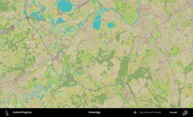 Elmbridge 'de. Birleşik Krallık 'ın idari alanı bir OpenStreetMap İnsani Biçim haritası üzerinde