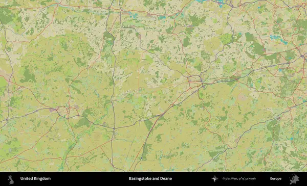 Basingstoke ve Deane. Birleşik Krallık 'ın idari alanı bir OpenStreetMap İnsani Biçim haritası üzerinde