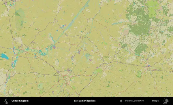 Doğu Cambridgeshire. Birleşik Krallık 'ın idari alanı bir OpenStreetMap İnsani Biçim haritası üzerinde