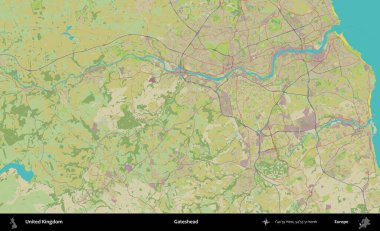 Kapıbaşı. Birleşik Krallık 'ın idari alanı bir OpenStreetMap İnsani Biçim haritası üzerinde