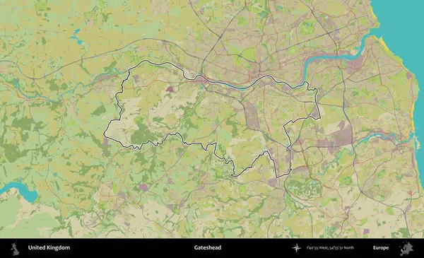 Kapıbaşı. Birleşik Krallık 'ın bir OpenStreetMap İnsani Biçim haritasında özetlenmiş idari alanı