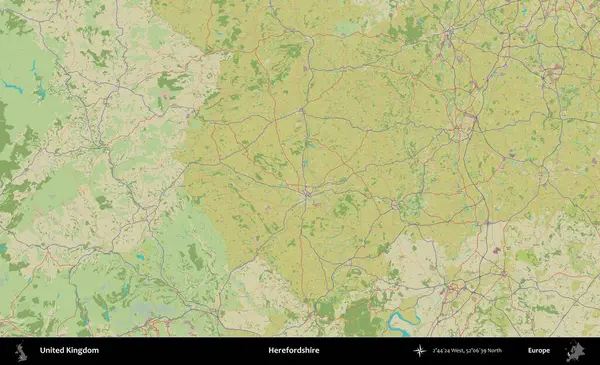 Burada, Dshire 'da. Birleşik Krallık 'ın idari alanı bir OpenStreetMap İnsani Biçim haritası üzerinde